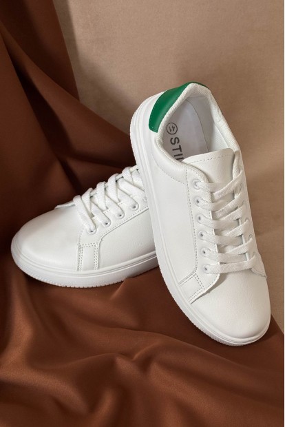 Кеди чоловічі, колір біло-зелений, 248RR191