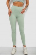Лосины однотонные в рубчик, цвет фисташковый, 244R312-5 - фото № 0