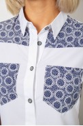 Сорочка класична з принтом, колір синьо-білий, 230R7214-1 - фото № 4