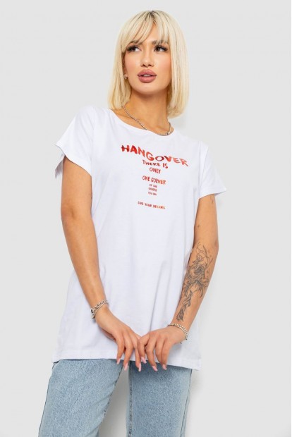 Футболка женская с принтом, цвет белый, 244R2402