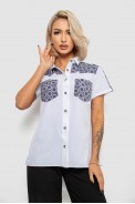 Сорочка класична з принтом, колір біло-синій, 230R7214-1 - фото № 0