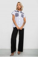 Сорочка класична з принтом, колір біло-синій, 230R7214-1 - фото № 1