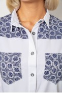 Сорочка класична з принтом, колір біло-синій, 230R7214-1 - фото № 4