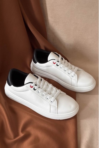 Кеди чоловічі, колір біло-чорний, 248RR191