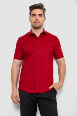 Мужская рубашка с принтом, цвет бордовый, 186R7108