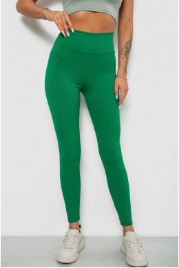 Лосины однотонные в рубчик, цвет зеленый, 244R312-5