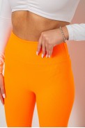 Лосины однотонные в рубчик, цвет оранжевый, 244R312-5 - фото № 4