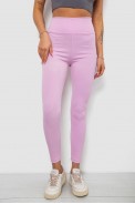 Лосины однотонные в рубчик, цвет светло-розовый, 244R312-5 - фото № 0