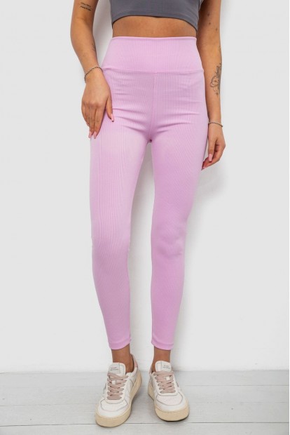 Лосины однотонные в рубчик, цвет светло-розовый, 244R312-5