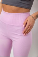 Лосины однотонные в рубчик, цвет светло-розовый, 244R312-5 - фото № 4