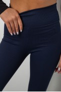 Лосины однотонные в рубчик, цвет синий, 244R312-5 - фото № 4