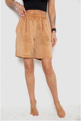 Шорти жіночі велюрові  -уцінка, колір бежевий, 238R106-U-1