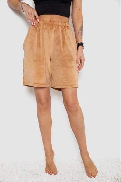 Шорти жіночі велюрові  -уцінка, колір бежевий, 238R106-U-1