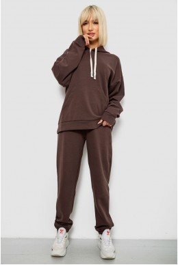 Спортивный костюм женский однотонный, цвет шоколадный, 244R1070AG