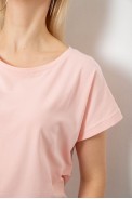 Футболка женская однотонная, цвет персиковый, 244R2300 - фото № 4