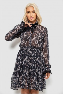 Платье женское с принтом софт, цвет черный, 244R349