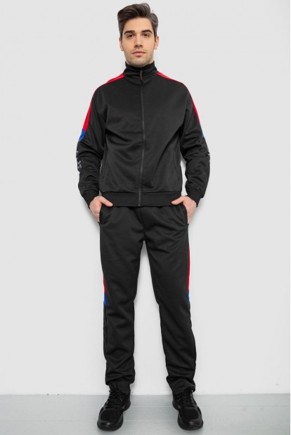 Спортивный костюм мужской двухнитка  -уценка, цвет черный, 129R5215-U-3