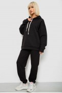 Спортивный костюм женский однотонный, цвет черный, 244R1070AG - фото № 2
