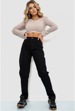 Джинси жіночі MOM, колір чорний, 244R8570