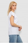 Футболка женская однотонная, цвет белый, 244R2300 - фото № 2