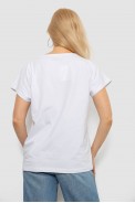 Футболка женская однотонная, цвет белый, 244R2300 - фото № 3