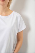 Футболка женская однотонная, цвет белый, 244R2300 - фото № 4