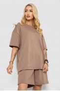Костюм жіночий повсякденний, колір темно-бежевий, 241R5004 - фото № 2
