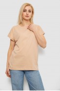 Футболка жіноча однотонна, колір бежевий, 244R2300 - фото № 0