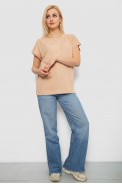 Футболка жіноча однотонна, колір бежевий, 244R2300 - фото № 1