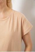 Футболка жіноча однотонна, колір бежевий, 244R2300 - фото № 4
