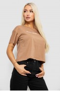 Футболка женская с принтом, цвет коричневый, 221R9905 - фото № 2