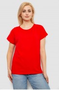 Футболка женская однотонная, цвет красный, 244R2300 - фото № 0