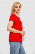 Футболка женская однотонная, цвет красный, 244R2300 - фото № 2