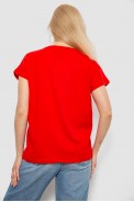 Футболка женская однотонная, цвет красный, 244R2300 - фото № 3