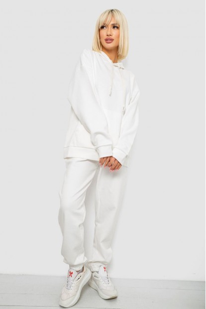 Спортивный костюм женский однотонный, цвет молочный, 244R1070AG