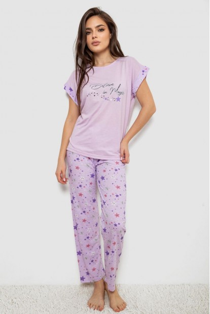 Піжама жіноча з принтом  -уцінка, колір бузковий, 243R2086-U-2