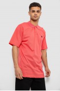 Поло чоловіче однотонне, колір кораловий, 244R1798 - фото № 2