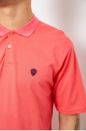 Поло чоловіче однотонне, колір кораловий, 244R1798 - фото № 4