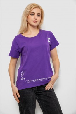 Футболка женская с принтом, цвет фиолетовый, 244R2304-5