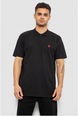 Поло чоловіче однотонне, колір чорний, 244R1798