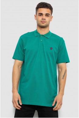 Поло чоловіче однотонне, колір зелений, 244R1798