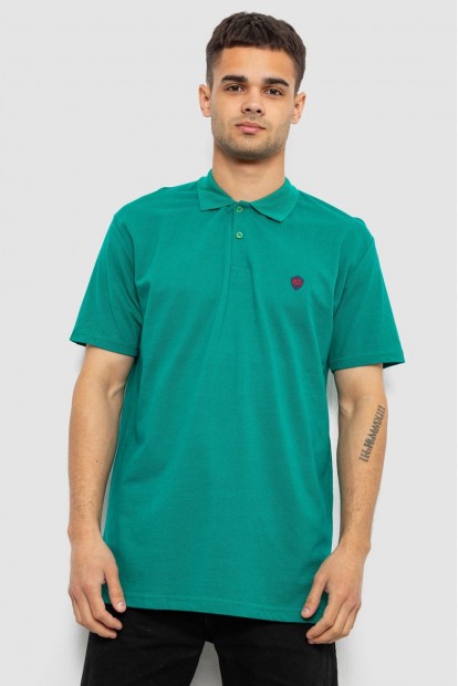 Поло чоловіче однотонне, колір зелений, 244R1798