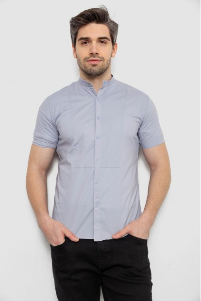 Рубашка мужская однотонная, цвет серый, 186R2043