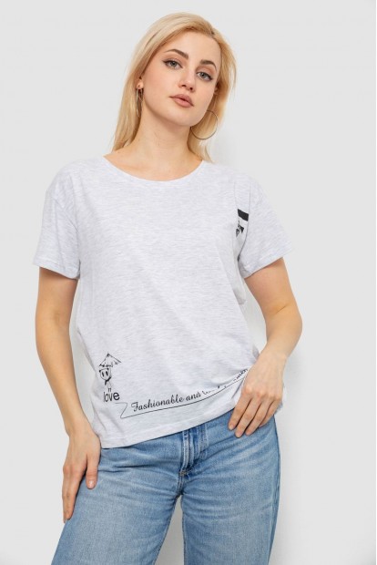 Футболка женская с принтом, цвет серый, 244R2304-5