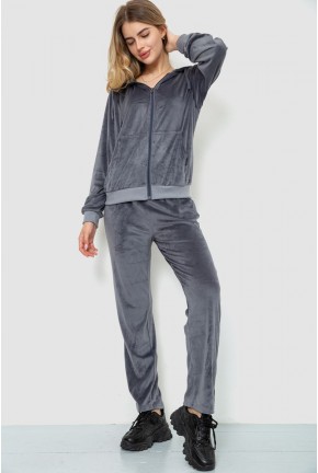 Спорт костюм жіночий велюровий, колір сірий, 244R9110