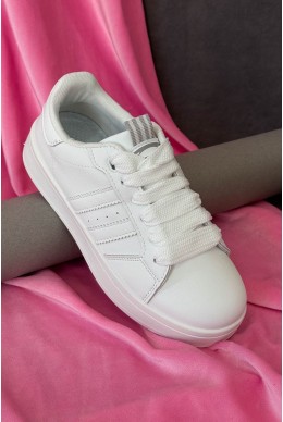 Кроссовки женские экокожа, цвет белый, 248RJH300