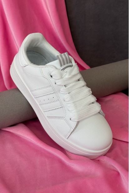 Кроссовки женские экокожа, цвет белый, 248RJH300