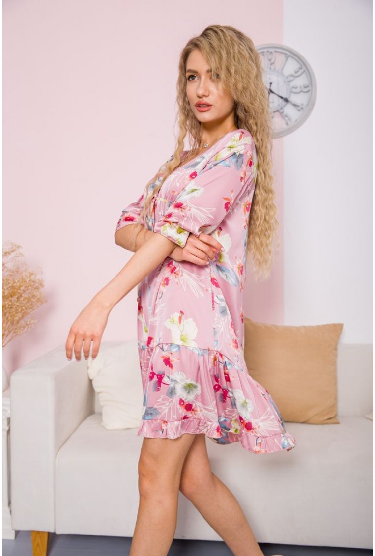 Купить Платье с цветочным принтом, цвет розовый, 115R400 - Фото №4
