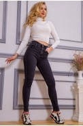 Женские джинсы скинни серого цвета 190R219