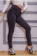 Женские джинсы скинни серого цвета 190R219 - фото № 2